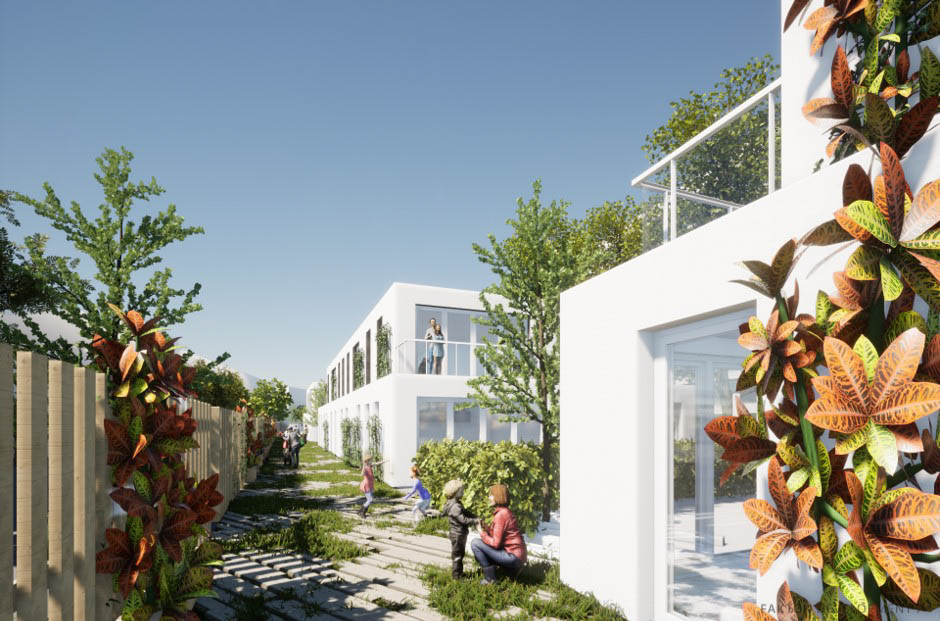 Een render van de ontwikkeling van de kareldoormanlaan als straat
