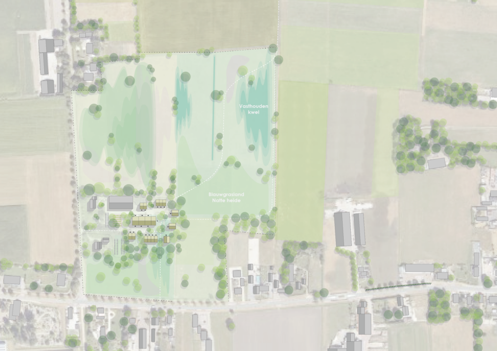 Diverse type woningen rondom het voormalige erf.